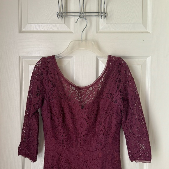 White House Black Market 4 Whimsygoth Cottagecore Burgundy Lace Grunge Dress - Picture 6 of 8